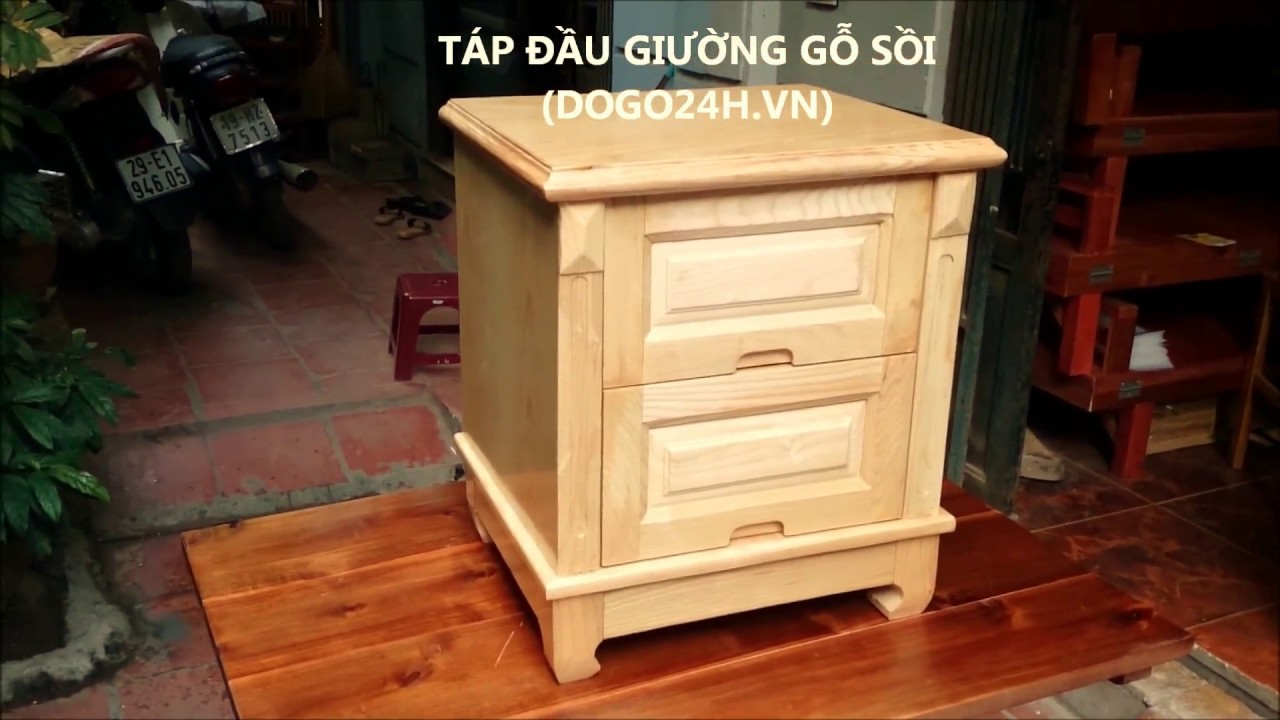 Tủ Đầu Giường Gỗ Sồi Tự Nhiên - Wooden Bedside Cabinet... - youtube