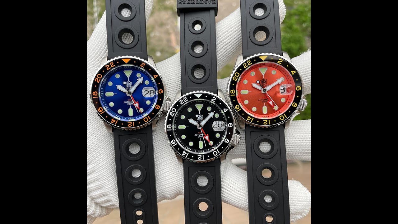 NEW！Steeldive SD1994 SKX007 NH34 GMT Automatic Watch sapphire crystal AR coating WATCHDIVES