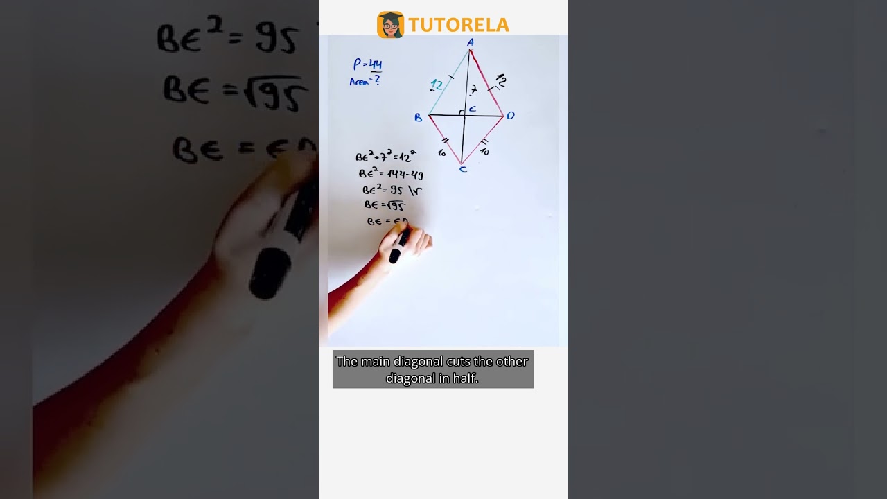 Calculate Area of Kite with Given Perimeter: 44cm 