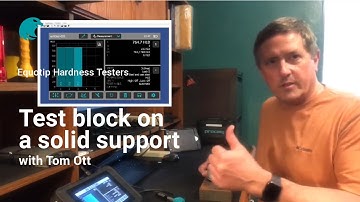Test block on a solid support I Equotip Hardness Testing I with Tom Ott
