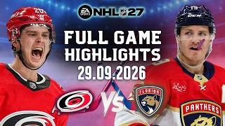 🔴LIVE🔴Carolina Hurricanes Vs Florida Panthers Full Game Highlights Sep 29, 2026 NHL 27 Simulation