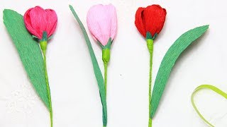 How to make paper tulip flowers step by step.