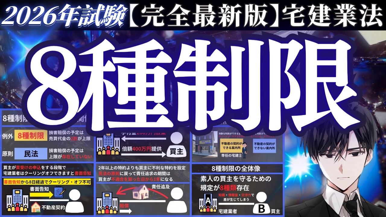 2026年最新版】宅建試験『8種制限』（宅建業法）完全解説～宅建業者が