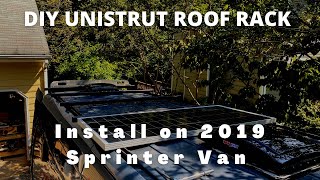 DIY unistrut roof rack on your sprinter van installed