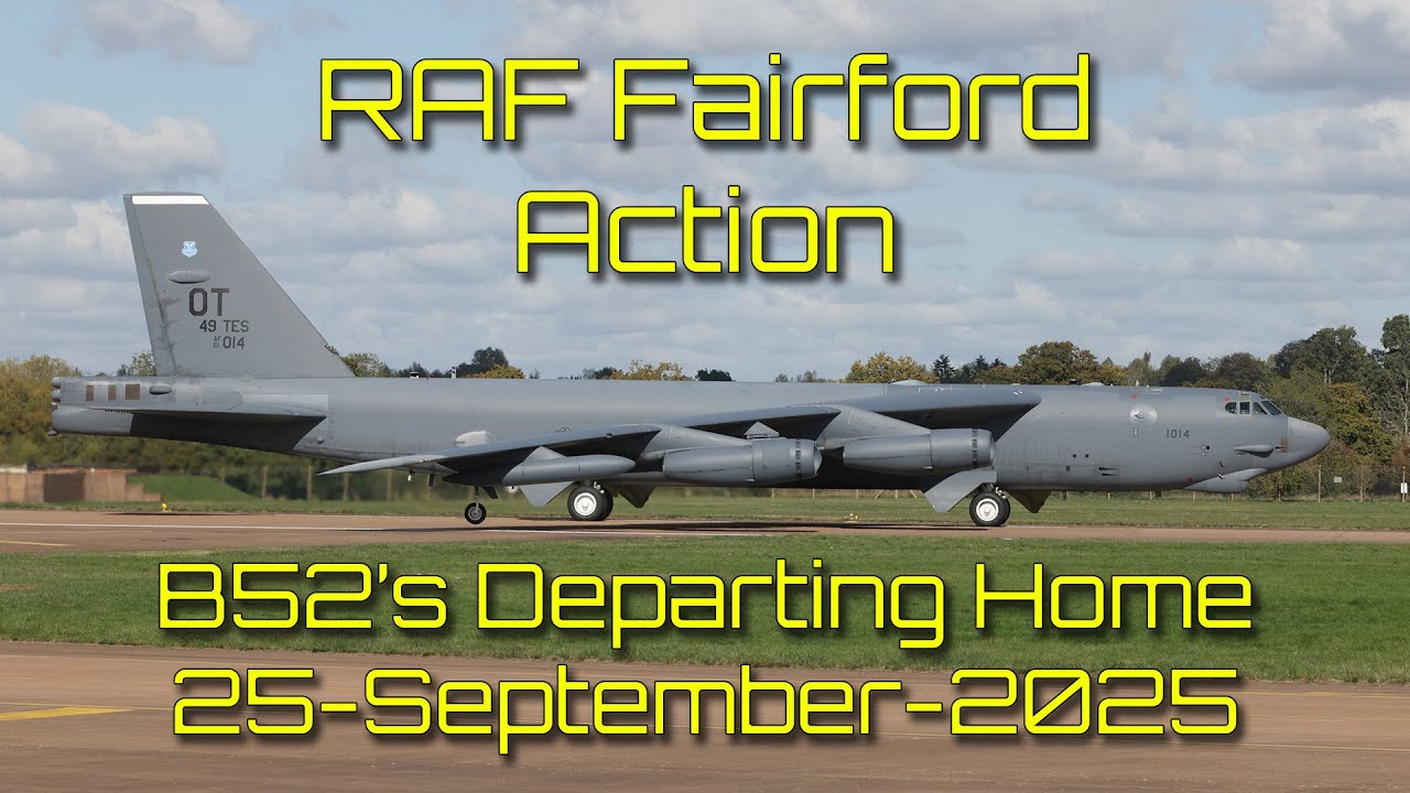 B52H Bomber Drama! Aborted Takeoff & Smoky Departure from RAF Fairford Cobra Warrior 25-2. 25-Sep-25