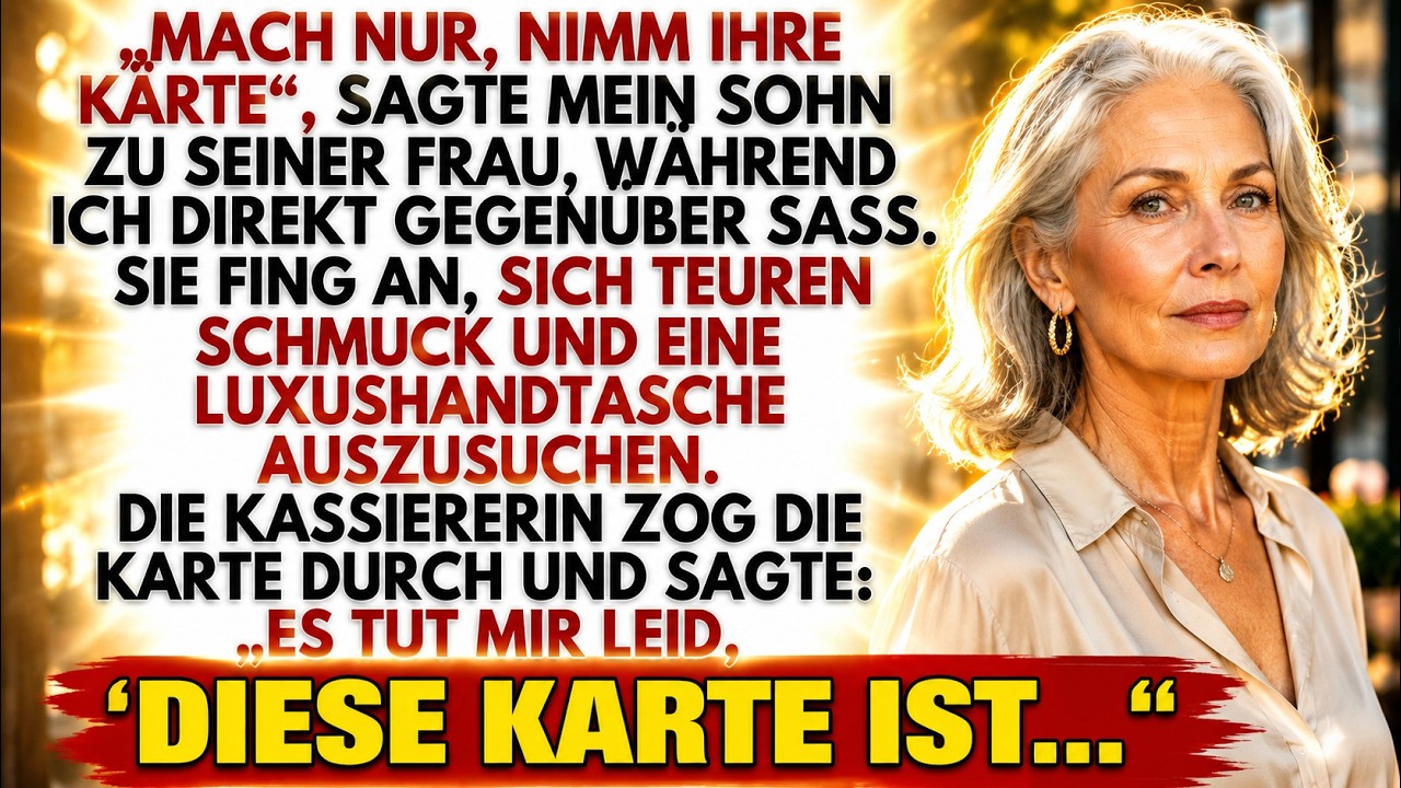 Mein Sohn sagte zu seiner Frau: „Nimm einfach ihre Karte!“ – während ich direkt daneben saß.