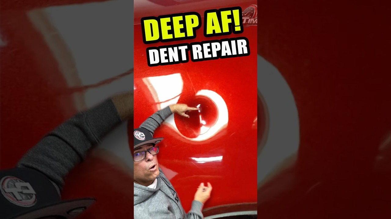 Removing Super Deep Dent w/out Repainting: Advanced PDR Repair #paintlessdentrepair
