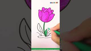 Beautiful Tulip Coloring Page for Kids | Learn and Color Tulips