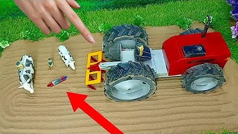 Diy mini tractor making mini new modern plough machine science New project