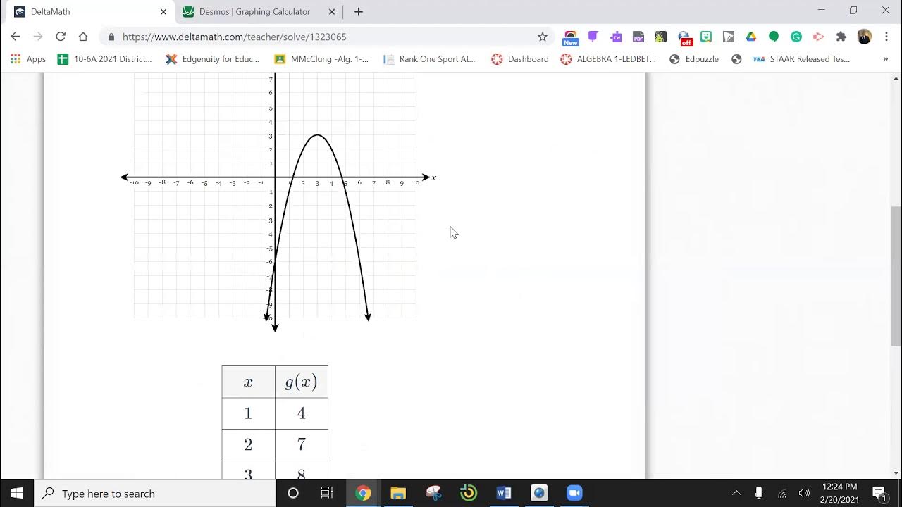 Delta Math Compare Features from Tables v Graphs YouTube
