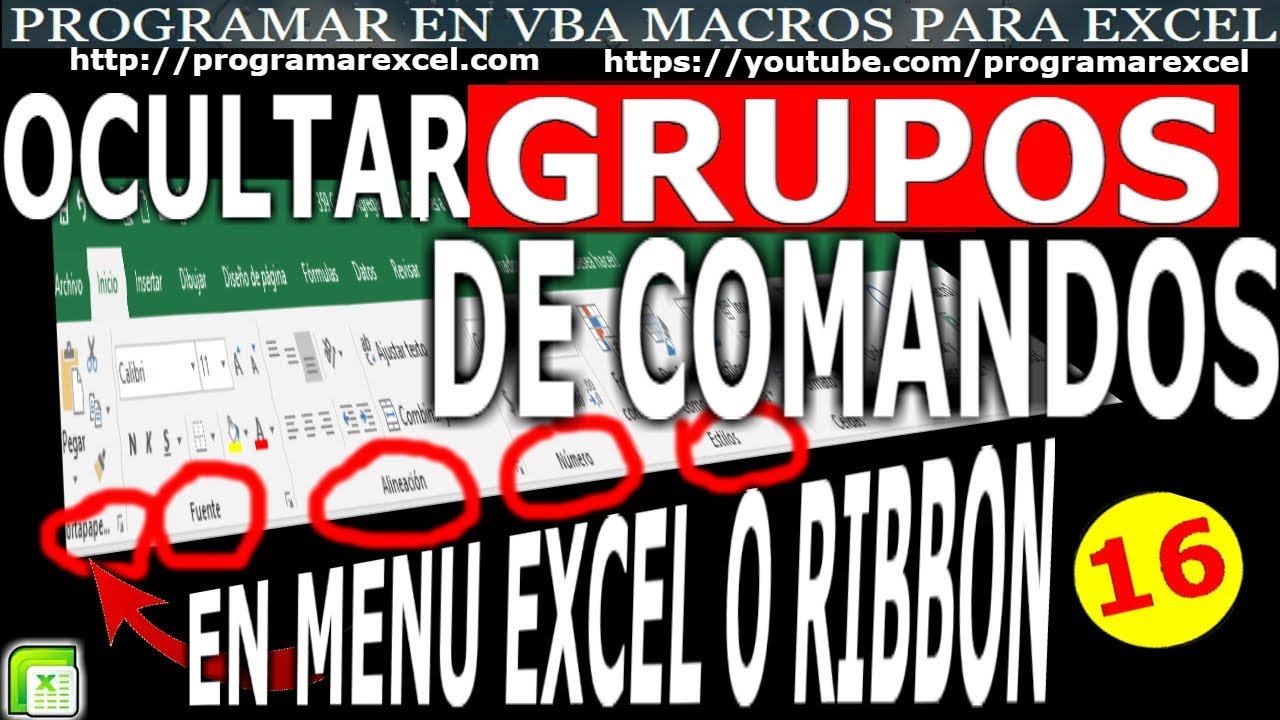 Como Ocultar Grupos De Comando En Menu O Ribbon De Excel Modificando Xml 362 Programar En Vba Macros De Excel - como regalar robux a un amigo sin grupo how to get free