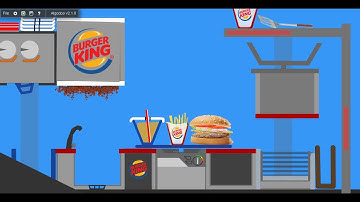 OMG Burger King in Algodoo / Making Burger Fries And Orange Juice / DueMan 9