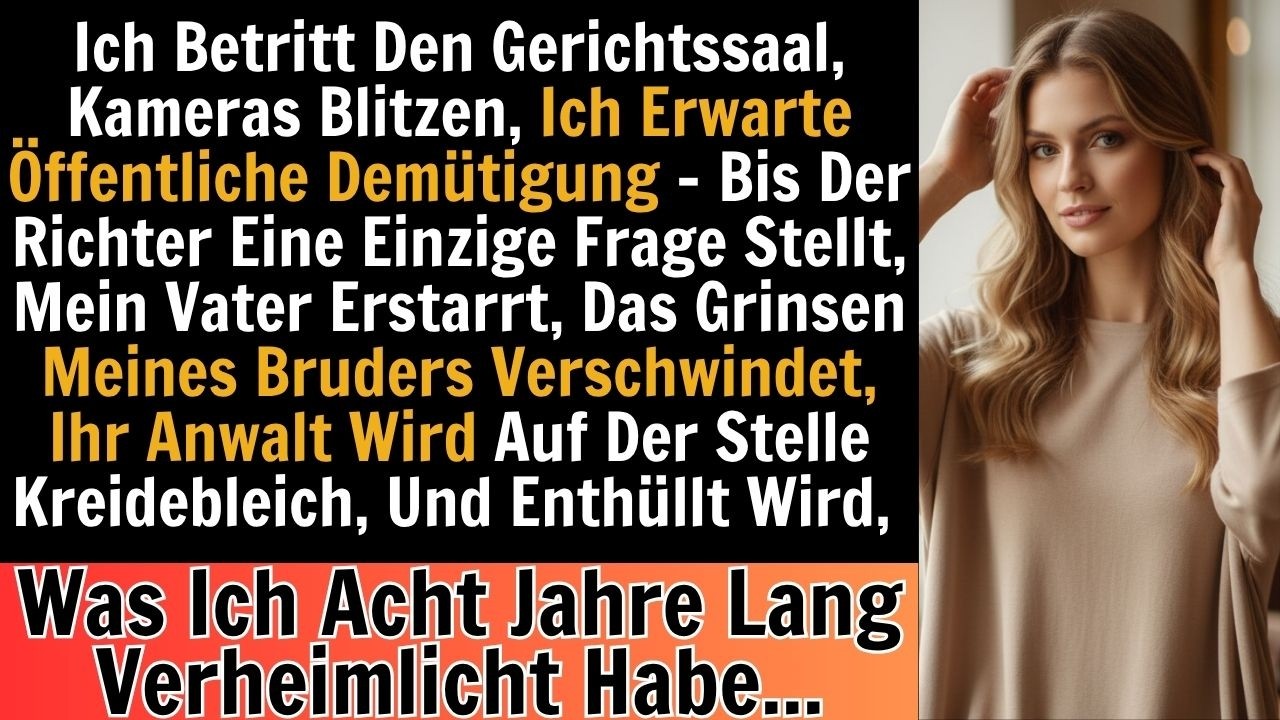Ich saß im Gerichtssaal, als mein eigener Vater mit einem Lächeln erklärte, ich sei als Tochter eine Enttäuschung. Meine Mutter weinte auf Kommando in ihr Seidentuch. Mein Bruder Bastian grinste....