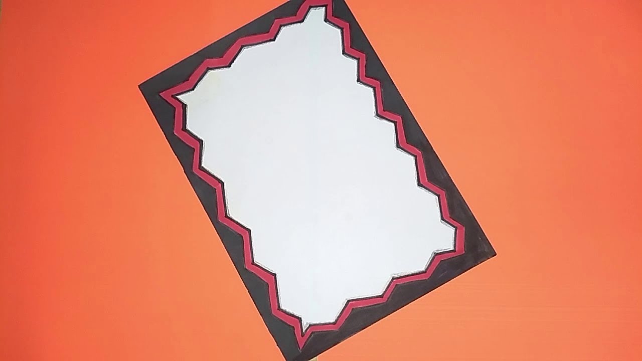 Red and black Border design for School project | Simple Border design for students project work