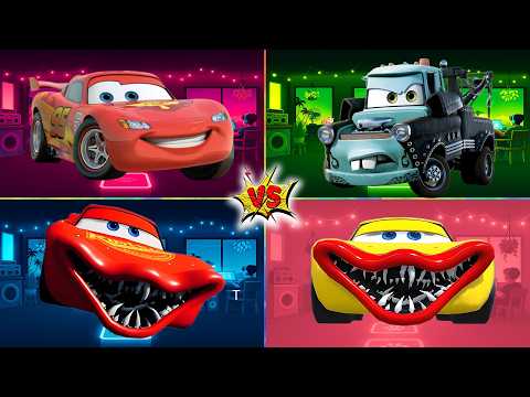 Lightning Mcqueen Car vs Mcqueen Eater in Tiles Hop EDMRush🎶