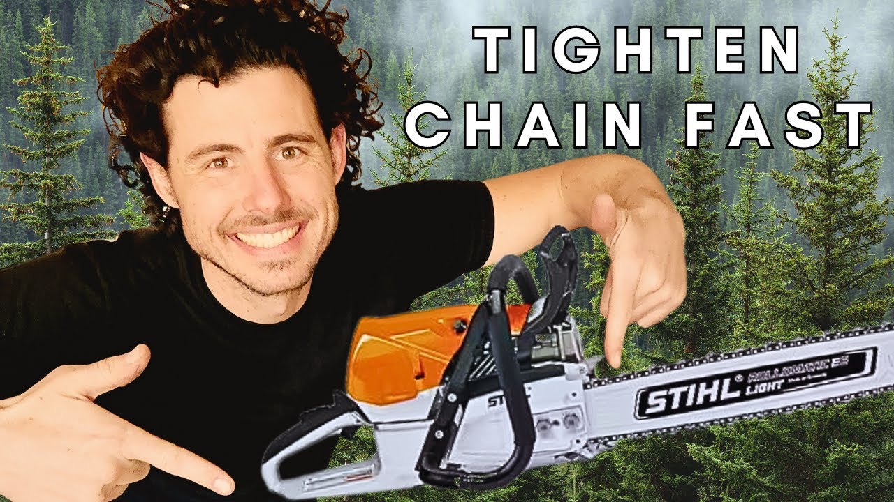 How to Tighten a Stihl Chainsaw Chain - FAST & EASY - YouTube