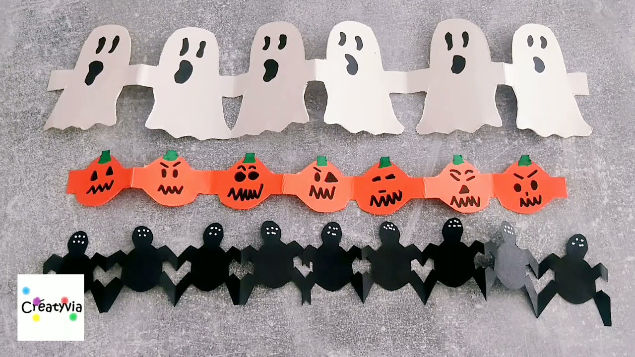 Tuto guirlande pliage Halloween 🎃 DIY - Matériel description - YouTube