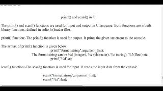 Printf And Scanf Functions In C-Language