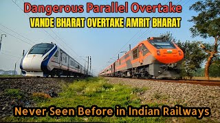 AMRIT BHARAT EXPRESS VS VANDE BHARAT- Parallel chase and Overtake😱😱😱- 3rd Commercial run- I R