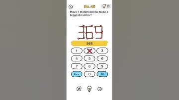 MOVE ONE MATCHSTICK TO MAKE A BIGGEST NUMBER