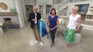 Camiseta Bob Mackie Essential com manga curta e decote em V na QVC