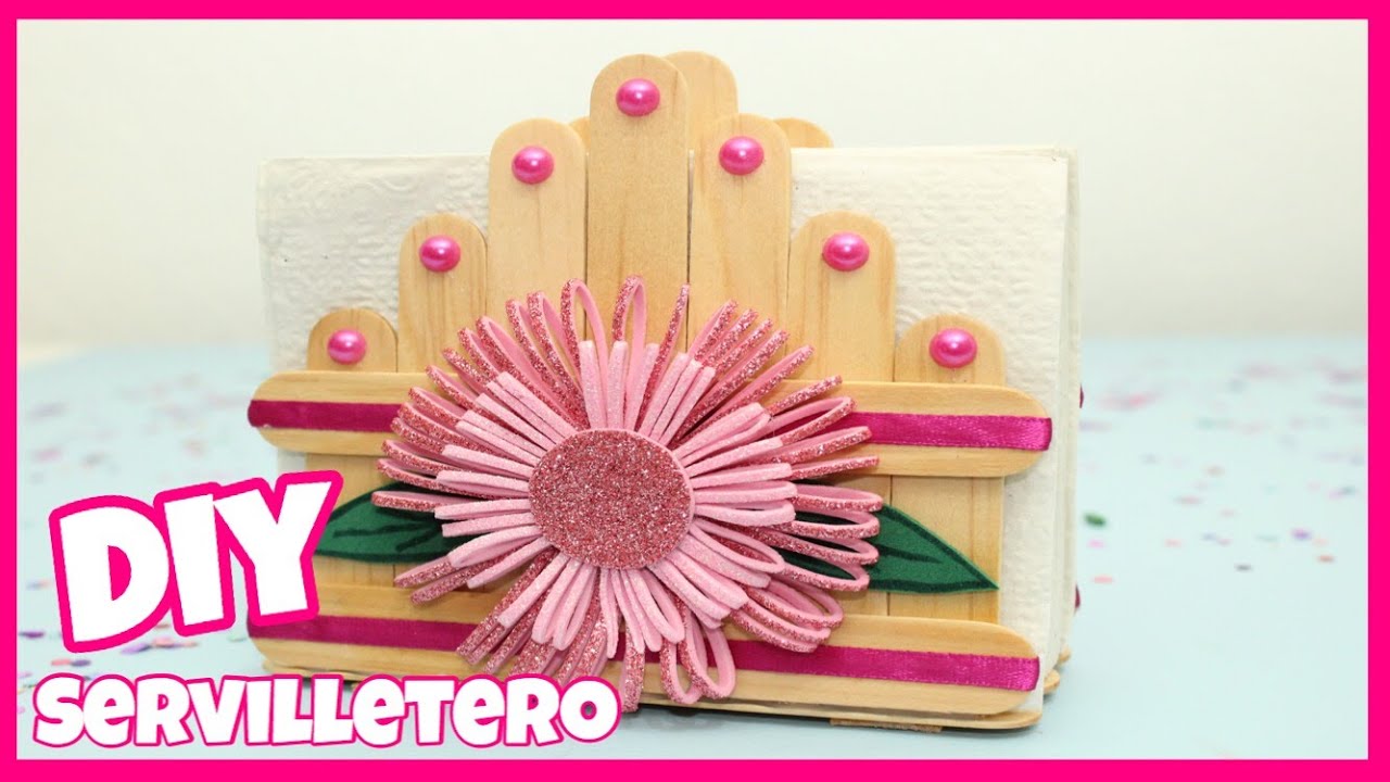 SERVILLETERO HECHO CON PALITOS DE MADERA || DIY