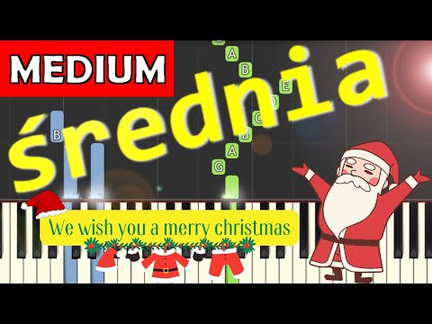🎹 We wish you a merry Christmas - Piano Tutorial (średnia wersja) 🎵 NUTY W OPISIE 🎼