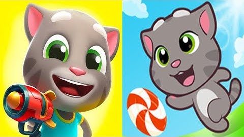 Talking Tom Splash Force Vs Candy Run  -  Astronaut Tom Vs Queen Angela  -  New Android iOS Gameplay