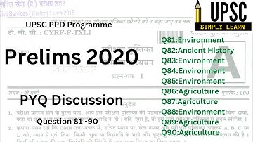 Prelims 2020 PYQ discussion| Question 81-90| #upscprelims #upsc2023 #pyqdiscussion #pyq #upsc #ias