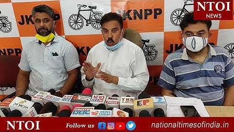JKNPP chairman Harsh Dev Singh holds press conference at Jammu.