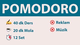 Pomodoro Tekniği - 40 Dk Ders 20 Dk Mola 12 Set - Reklamsız - Müziksiz