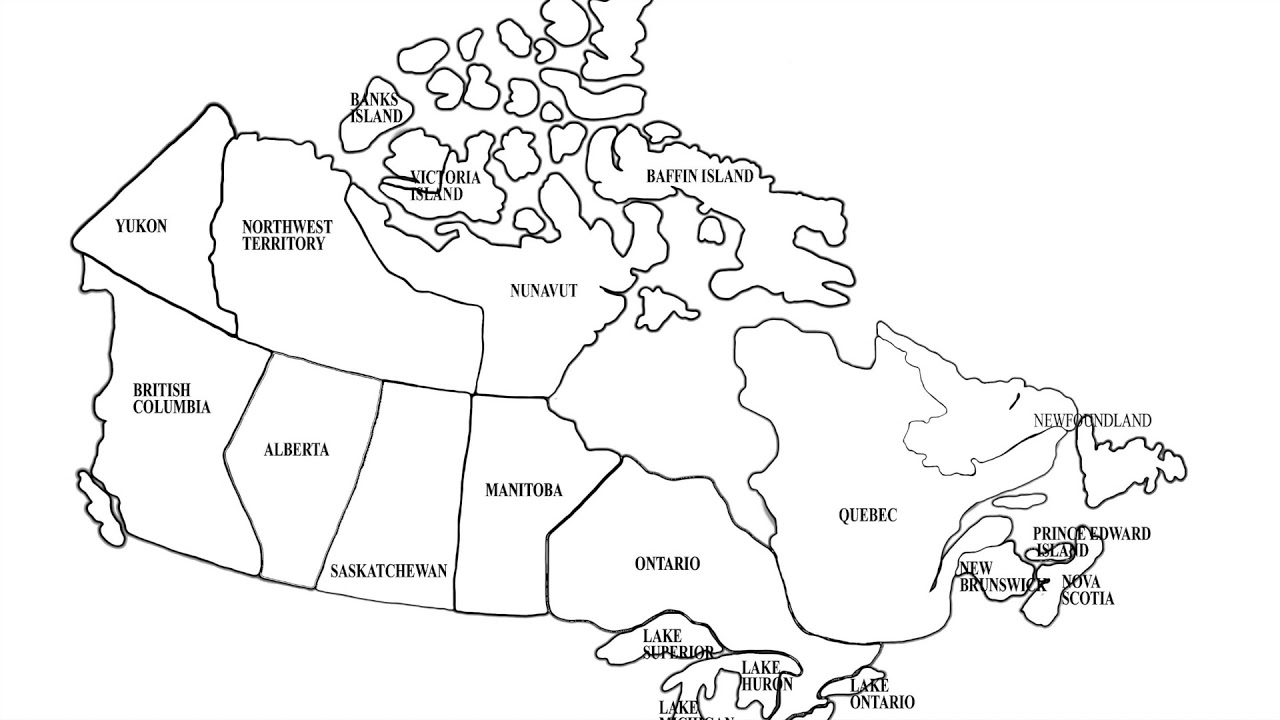 Контурная карта канады
