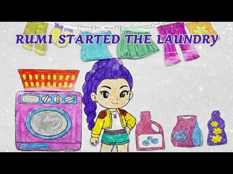 Rumi Does Laundry 🧺 | Cozy Paper DIY Miniature Routine #rumi #kpop # ...
