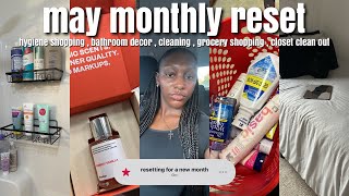 MONTHLY RESET🌷 : hygiene shopping , bathroom decor , cleaning , grocery shopping , closet clean out