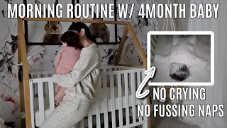 SUPER REAL MORNING ROUTINE WITH 4 MONTH OLD BABY & NAP ROUTINE (SLEEP TRAINED BABY)