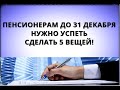 Пенсионеров предупредили, что до 31 декабря нужно обязательно сделать!