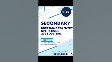 SOLVED NIOS TMA OF DATA ENTRY OPERATIONS CLASS 10 | NIOS TMA | NIOS ASSIGNMENT