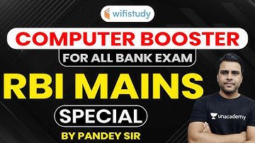 9:00 PM - RBI Assistant 2020 (Mains) Special | CS by Pandey Sir | Computer Booster Class