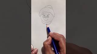 how to draw old woman/grandma drawing