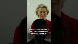 Brussels: EU Chief Heckled By Pro-Palestinian Protester | Subscribe to Firstpost