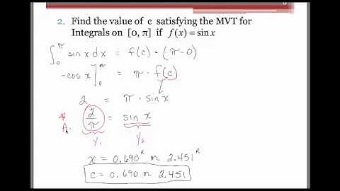 Calculus_MVT for Integrals and AvgValue
