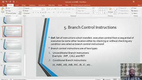 instruction set of 8086 part 5