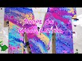 Paint Pour On Wood Letter | Thrifty Thursday Upcyple Paint Pour | Fluid Acrylic Swipe Technique