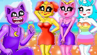 Who is Catnap Wife? BUT SMILING CRITTERS Turns into a Cute Girls! Poppy Playtime Chapter 3 Animation