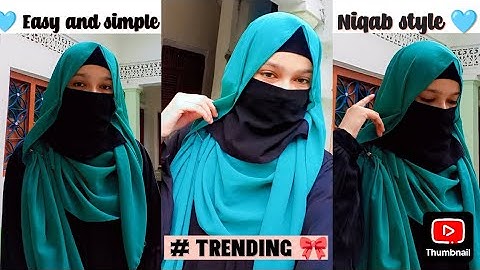 Easy and simple niqab style with using nosepiece 🩵✨//Hijab tutorial 