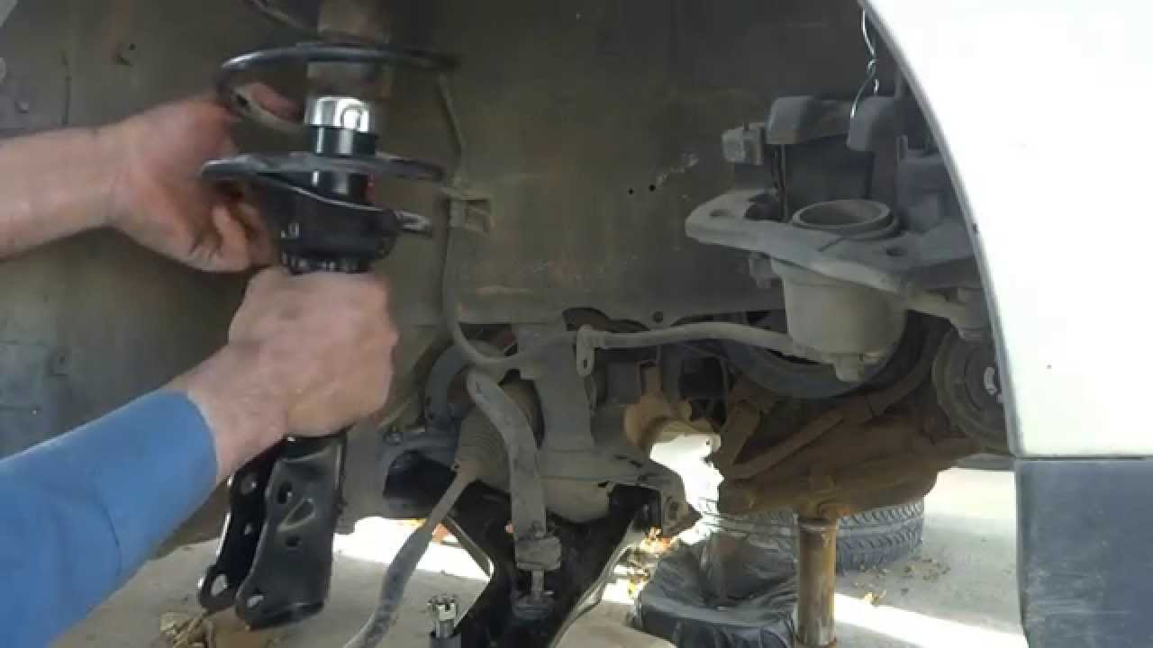 Car front strut installation. Front shock absorber ... 1998 camry engine diagram 