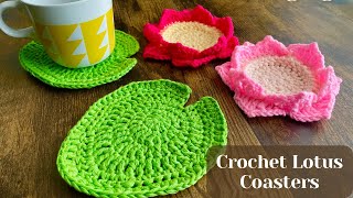 Crochet Lotus and Leaves Coasters Tutorial