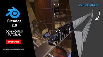 Blender 2.8 | Domino Run - Rigid Body Simulation | TUTORIAL
