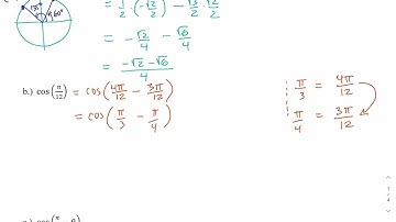 MTH 112 Sum and Difference Identities for Cosine