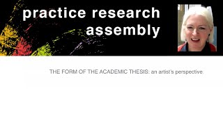 The Form of the Academic Thesis - an artist's perspective | Prof Elizabeth Price